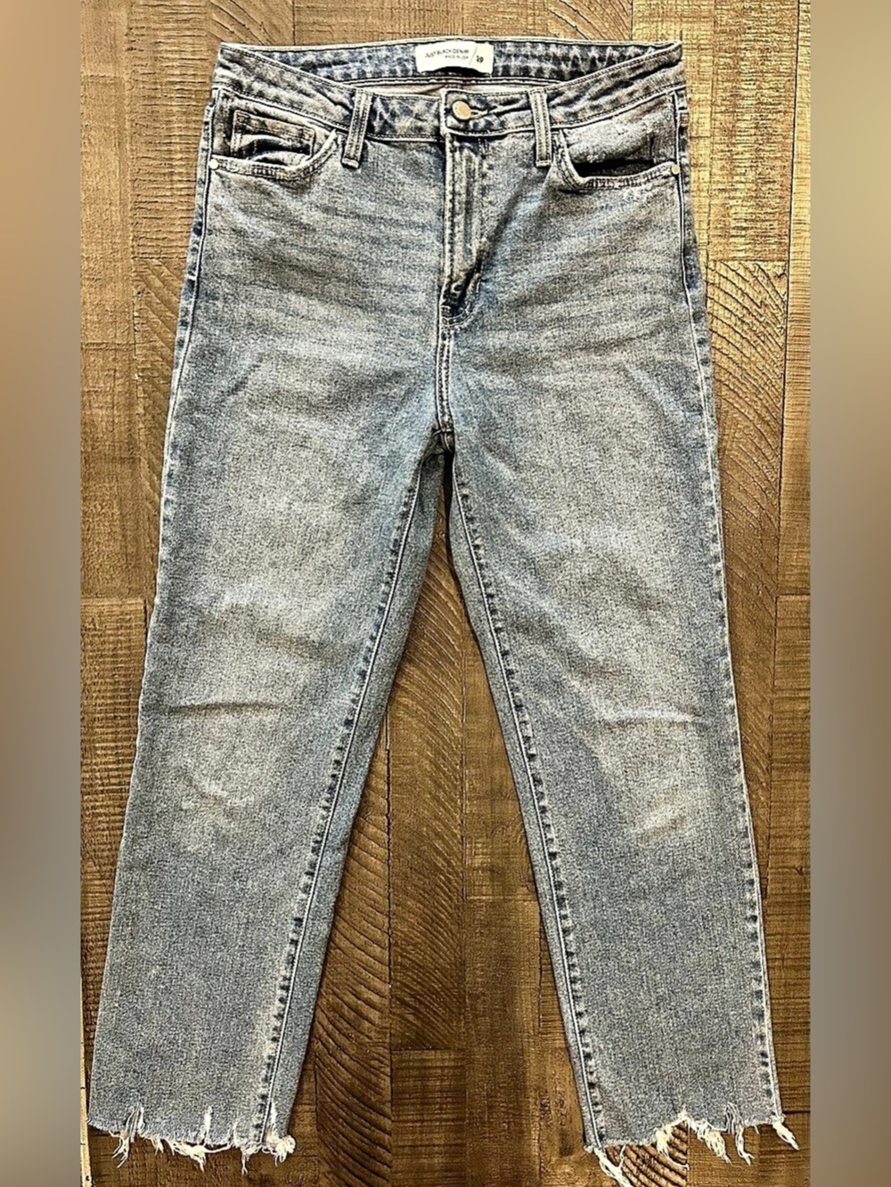 JUST BLACK DENIM Straight Leg Cropped Frayed Jeans